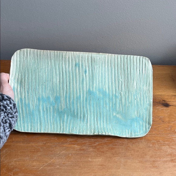 Textured Rectangular Ceramic Tray - Picture 6 of 6